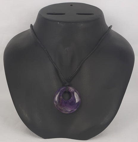Healing Necklace Amethyst Round Hole