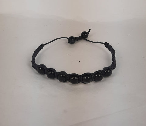 Healing Bracelet Black Agate Cord