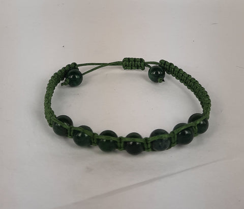Healing Bracelet Green Agate Cord