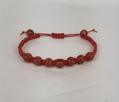 Healing Bracelet Red Jasper Cord
