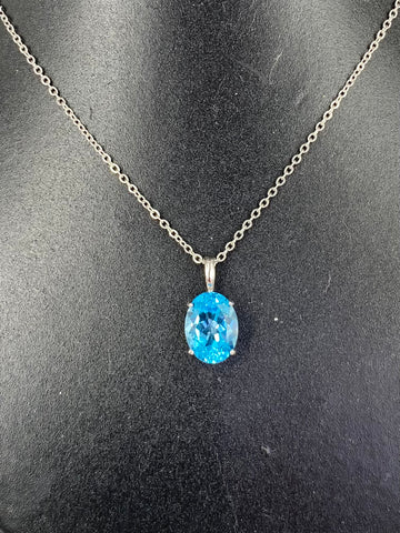 Blue Topaz Pendant 1 Stone