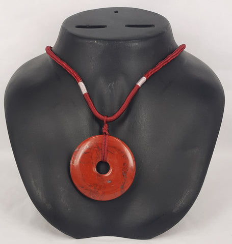 Healing Necklace Red Jasper String Round Hole