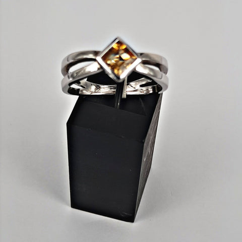 Citrine Square Double Band