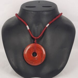 Healing Necklace Red Jasper Round Hole
