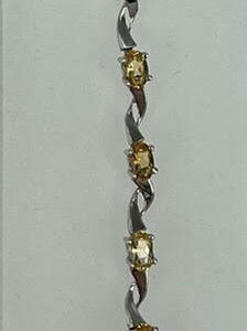 Citrine Silver Gemstone Bracelet