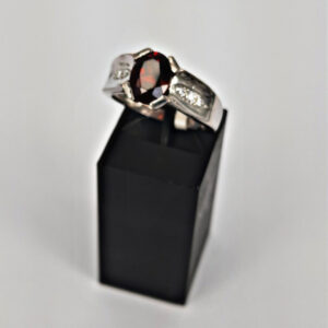 Garnet Oval with Crystals