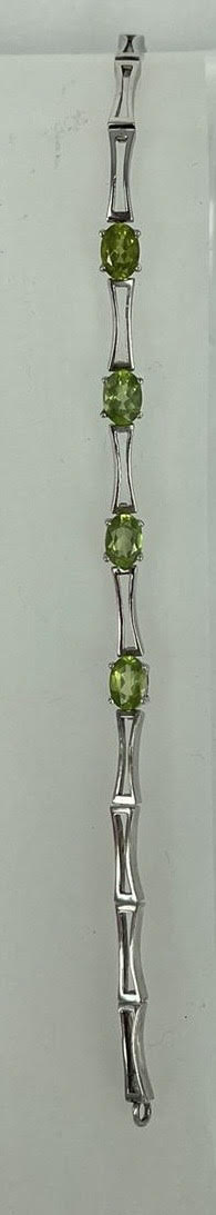 Peridot Silver Gemstone Bracelet
