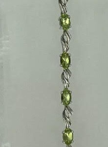 Peridot Silver Gemstone Bracelet