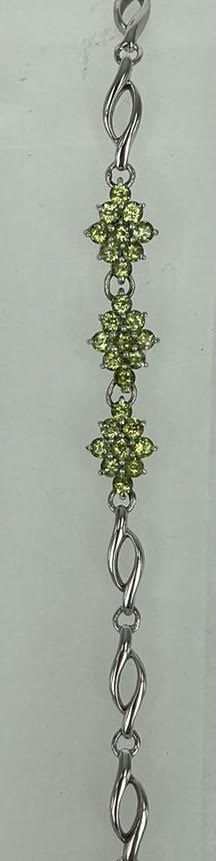 Peridot Silver Gemstone Bracelet