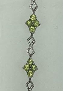 Peridot Silver Gemstone Bracelet