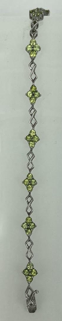 Peridot Silver Gemstone Bracelet