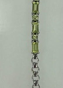 Peridot Silver Gemstone Bracelet
