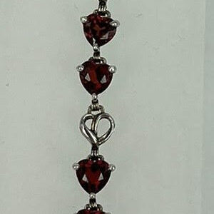Garnet Silver Gemstone Bracelet