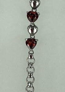 Garnet Silver Gemstone Bracelet