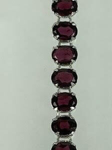 Garnet Silver Gemstone Bracelet