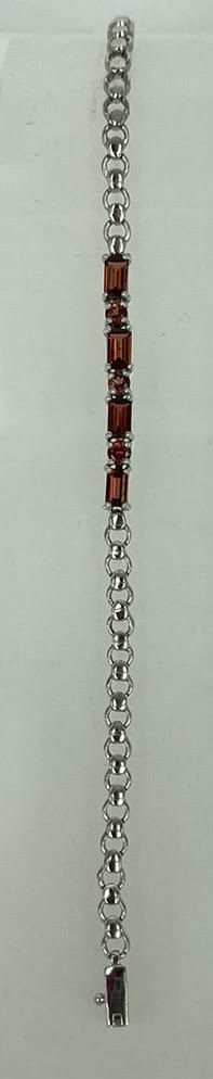 Garnet Silver Gemstone Bracelet
