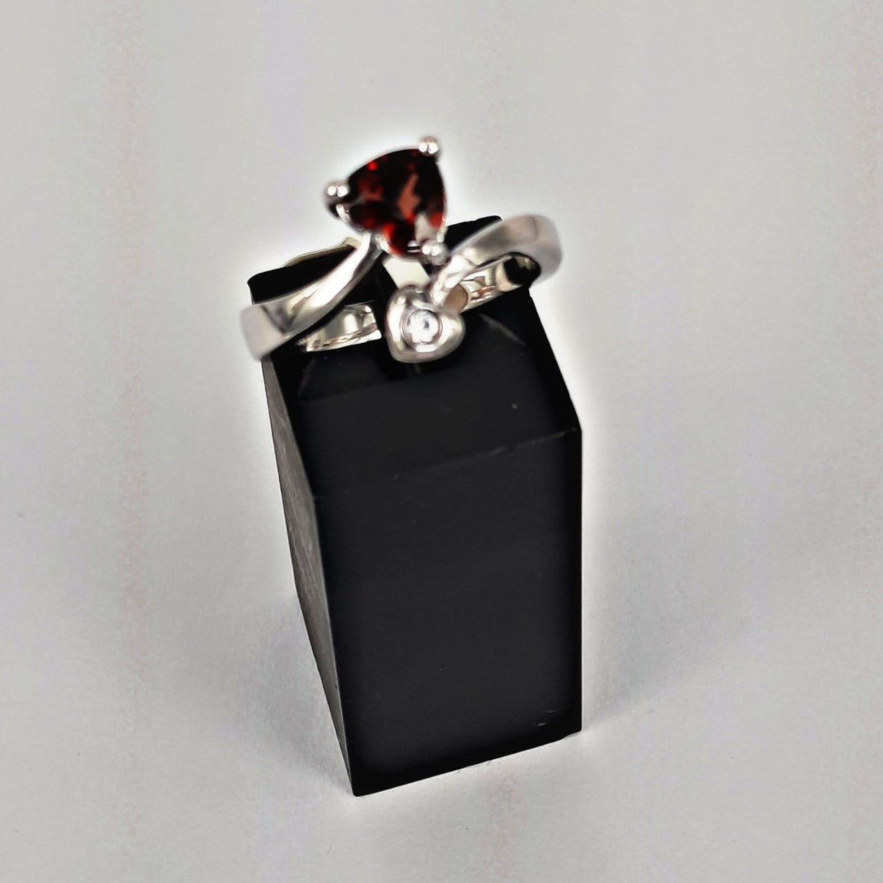 Garnet & Crystal Heart Stones