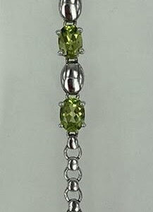 Peridot Silver Gemstone Bracelet