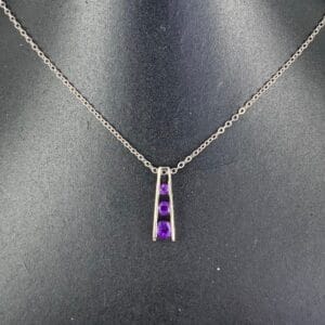 Amethyst Pendant 3 Stones