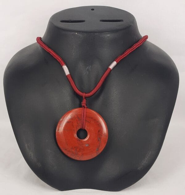 Healing Necklace Red Jasper Round Hole