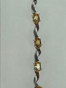 Citrine Silver Gemstone Bracelet