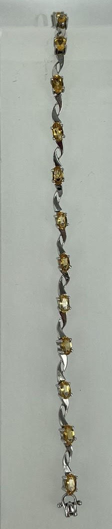 Citrine Silver Gemstone Bracelet