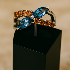 Mixed Blue Topaz and Citrine Stones