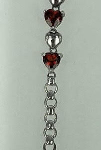 Garnet Silver Gemstone Bracelet