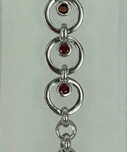Garnet Silver Gemstone Bracelet