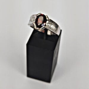 Garnet Oval with Crystals