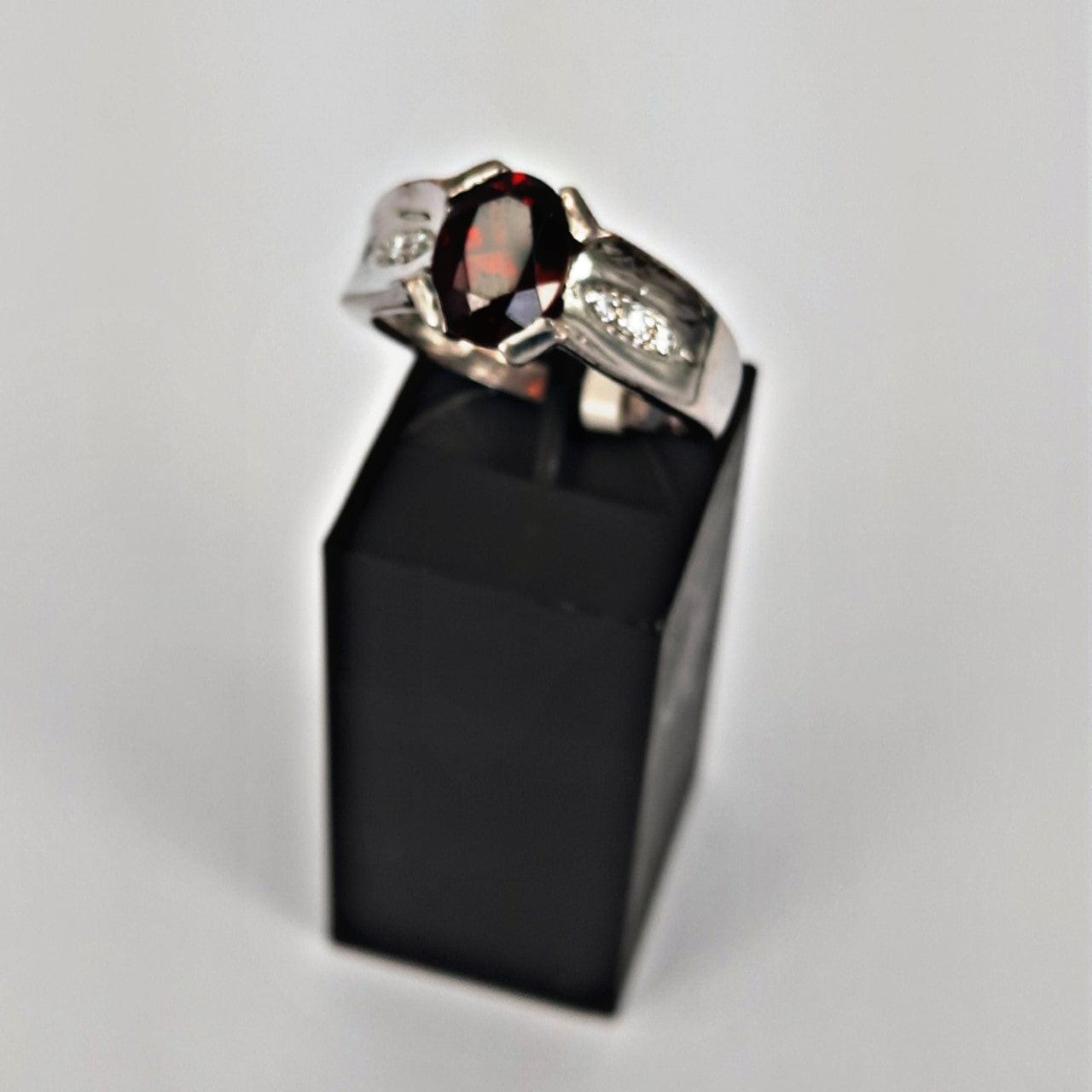 Garnet Oval with Crystals