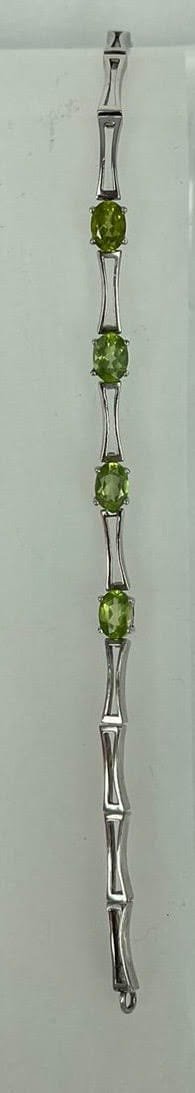 Peridot Silver Gemstone Bracelet