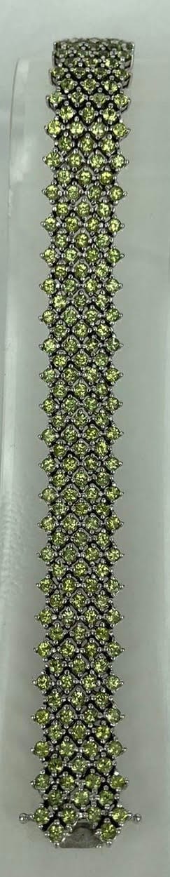 Peridot Silver Gemstone Bracelet