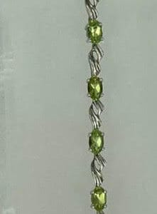Peridot Silver Gemstone Bracelet