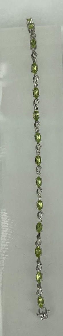 Peridot Silver Gemstone Bracelet