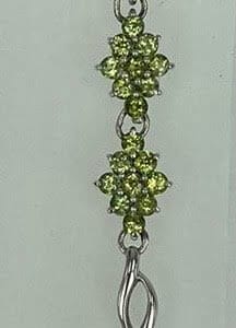 Peridot Silver Gemstone Bracelet