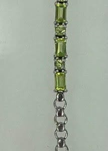 Peridot Silver Gemstone Bracelet