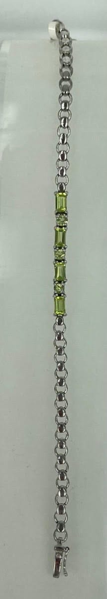 Peridot Silver Gemstone Bracelet