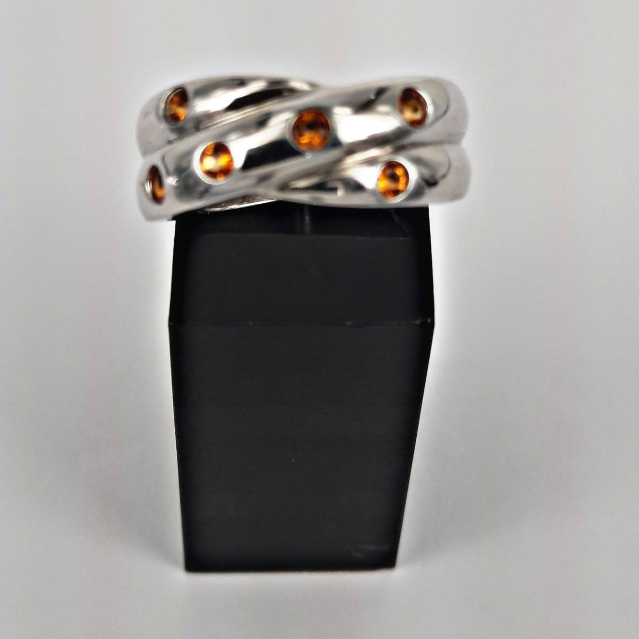 Citrine Cross-Over Ring