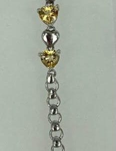 Citrine Silver Gemstone Bracelet