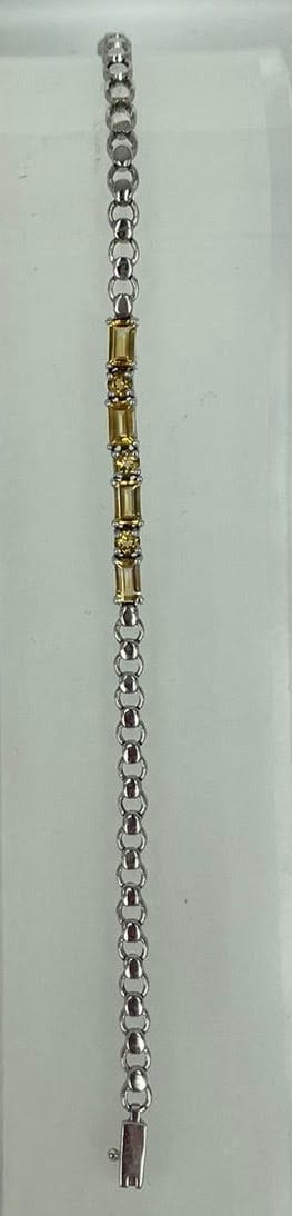 Citrine Silver Gemstone Bracelet