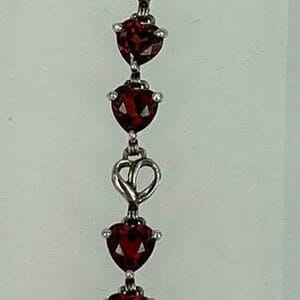 Garnet Silver Gemstone Bracelet