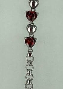 Garnet Silver Gemstone Bracelet