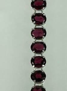 Garnet Silver Gemstone Bracelet