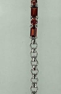 Garnet Silver Gemstone Bracelet