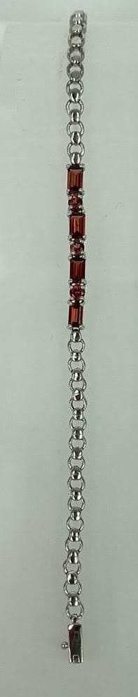 Garnet Silver Gemstone Bracelet