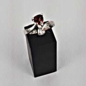 Garnet & Crystal Heart Stones