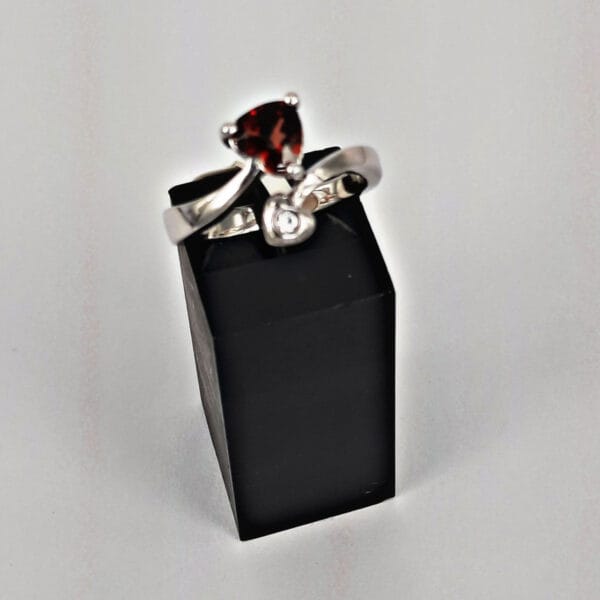 Garnet & Crystal Heart Stones