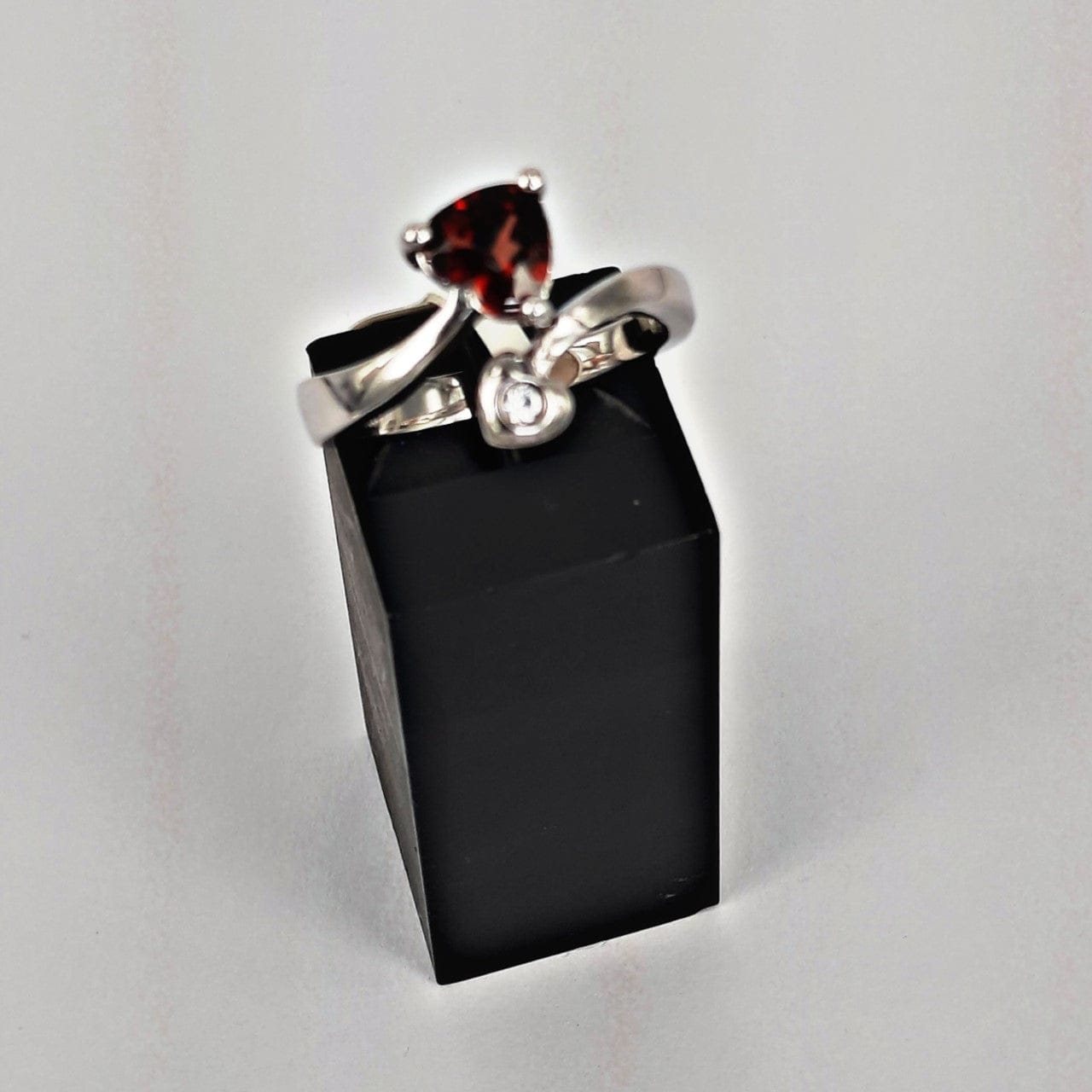 Garnet & Crystal Heart Stones