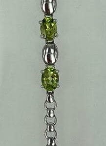 Peridot Silver Gemstone Bracelet